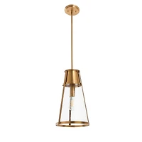 Hello Honey® Robert Stevenson Lighting Jaxon Metal & Seedy Glass Ceiling Light