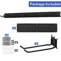 NEX™ 16.5" Black 6-Hook Garage Tool Wall Rack