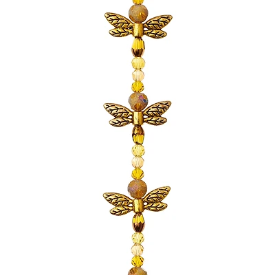 Glass & Metal Dragonfly Beads