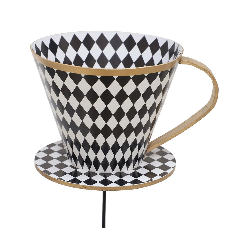 8.75" White & Black Checkered Teacup Pick by Ashland®