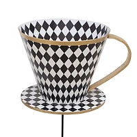8.75" White & Black Checkered Teacup Pick by Ashland®