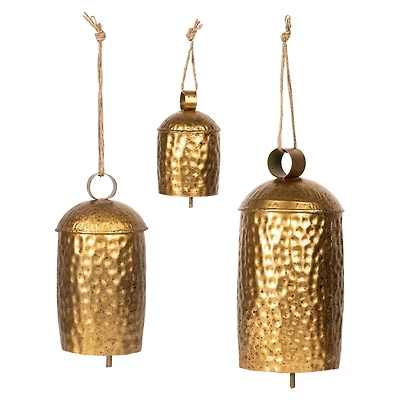 Hammered Iron Dome Bells Christmas Decorations Set