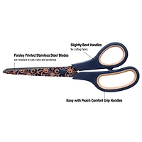 SINGER® Paisley Polka Dot Printed 8.5" Fabric Scissors & 5.5" Detail Craft Scissors Set