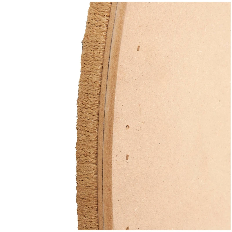 Woven Checkered Rattan Framed Round Wall Mirror