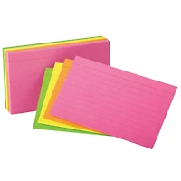 Oxford® 4'' x 6'' Glow Index Cards, 6 Packs of 100