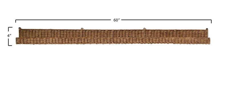 Hello Honey® 5ft. Handwoven Rattan Wall Shelf