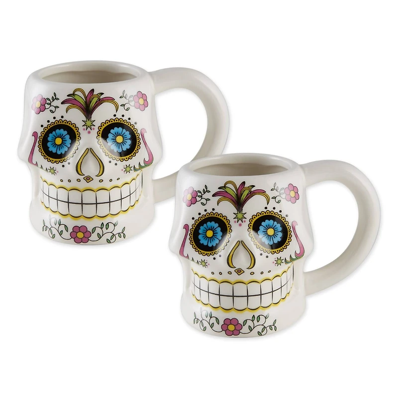 DII® Sugar Skull Ceramic Mugs, 2ct.