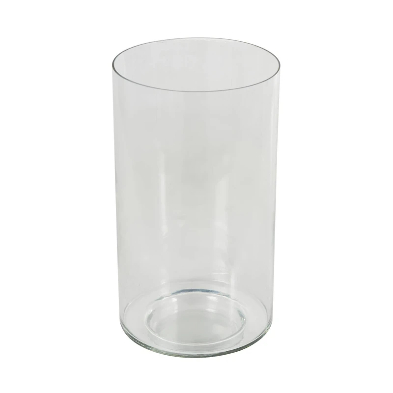 12" Clear Glass Wide Minimalistic Glass Vase