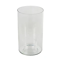 12" Clear Glass Wide Minimalistic Glass Vase