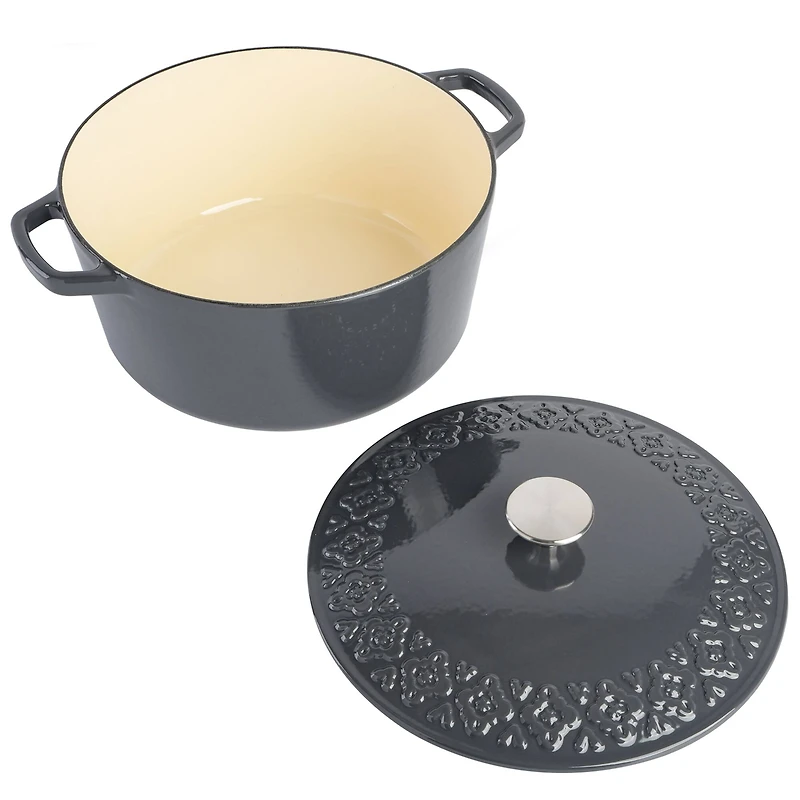 Spice By Tia Mowry Savory Saffron 6qt. Enameled Cast Iron Dutch Oven with Lid