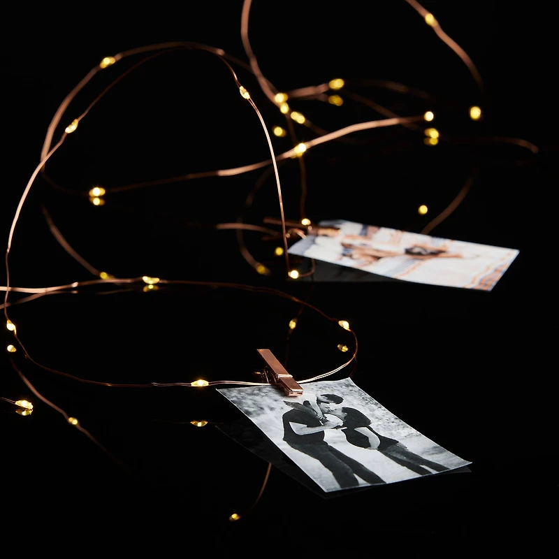 45ct. Warm White LED Rose Gold Clip Lights by Ashland®