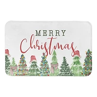 Merry Christmas Gnome Trees Bath Mat