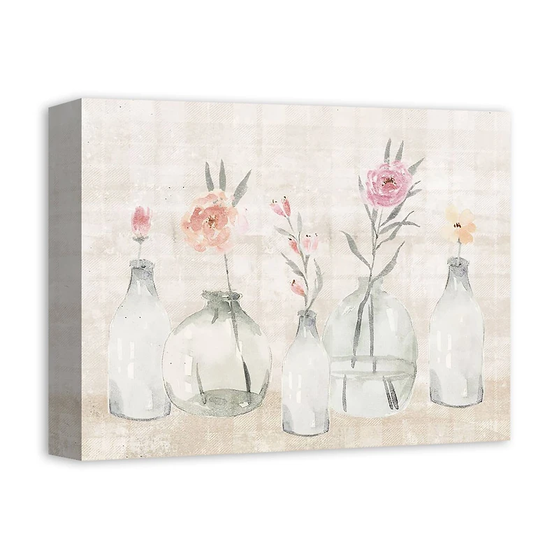 Soft Plaid Jars 11" x 14" Canvas Wall Art