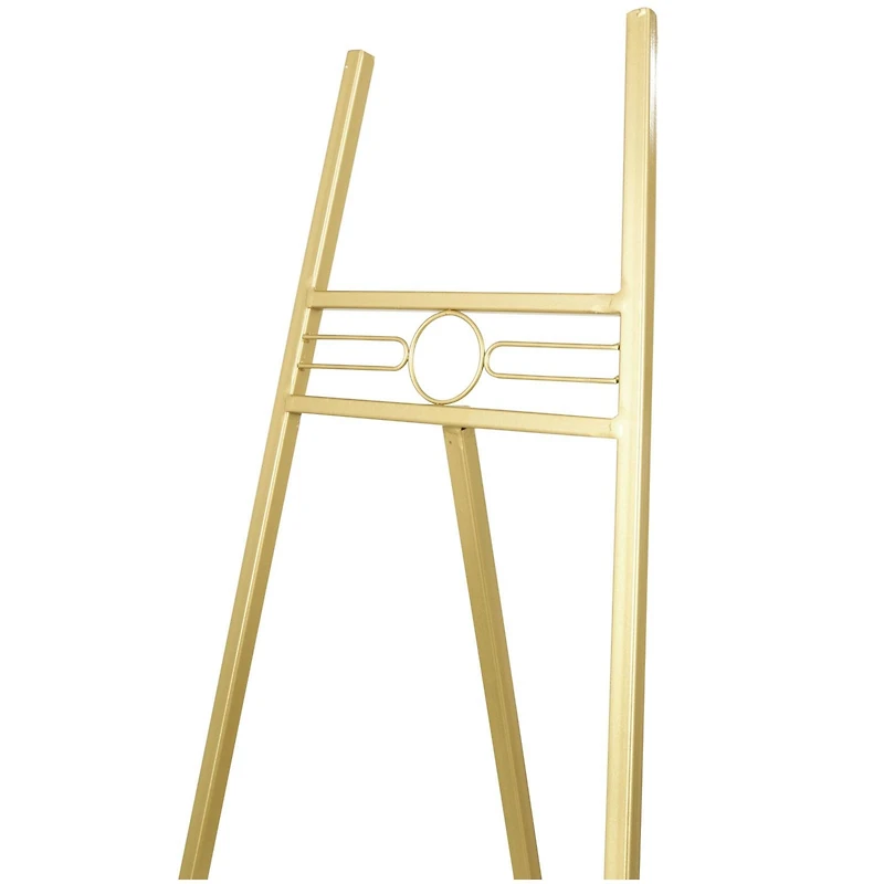 55.5" Gold Metal Geometric 3-Tier Display Easel
