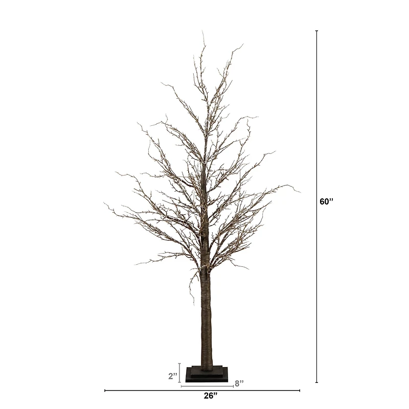 5ft. Pre-Lit Artificial Christmas Twig Tree, Warm White LED Lights