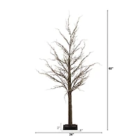 5ft. Pre-Lit Artificial Christmas Twig Tree, Warm White LED Lights