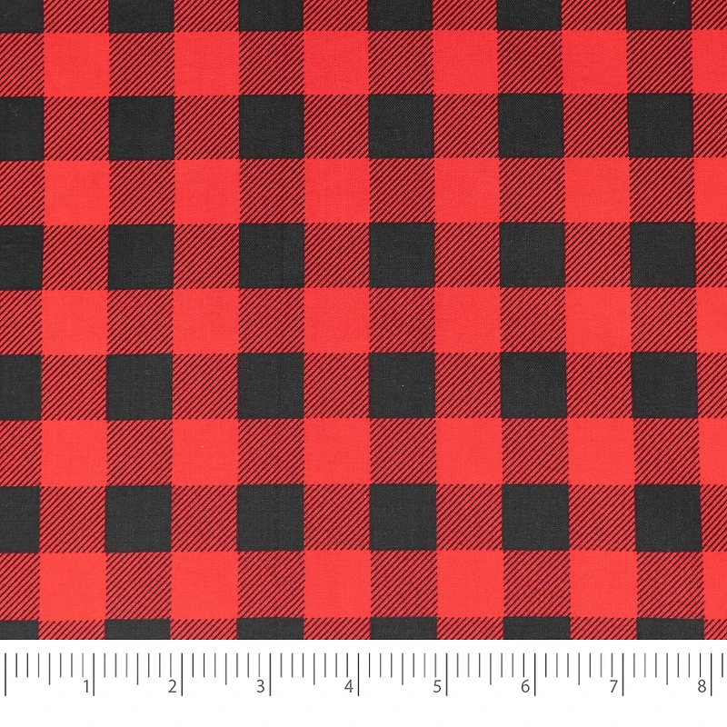 SINGER Christmas Holiday Red Buffalo Check Cotton Fabric