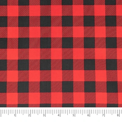 SINGER Christmas Holiday Red Buffalo Check Cotton Fabric