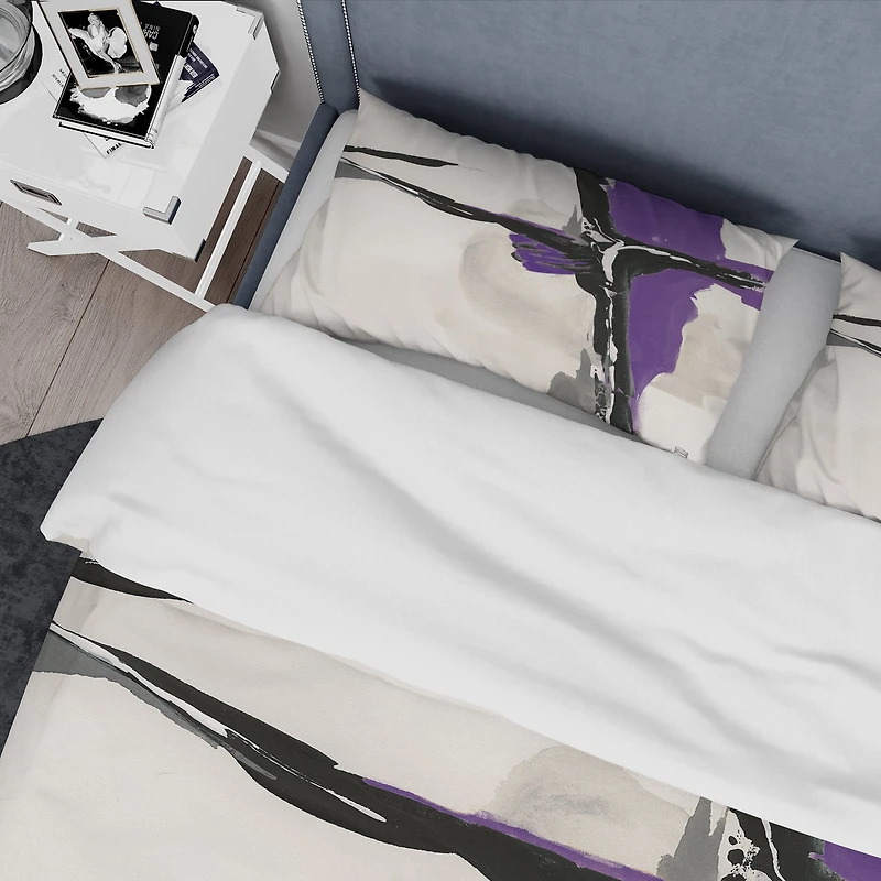 Designart 'Glam Cerulean I' Geometric Bedding Set