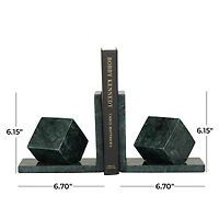 CosmoLiving by Cosmopolitan 6" Green Marble Orb Bookends Set
