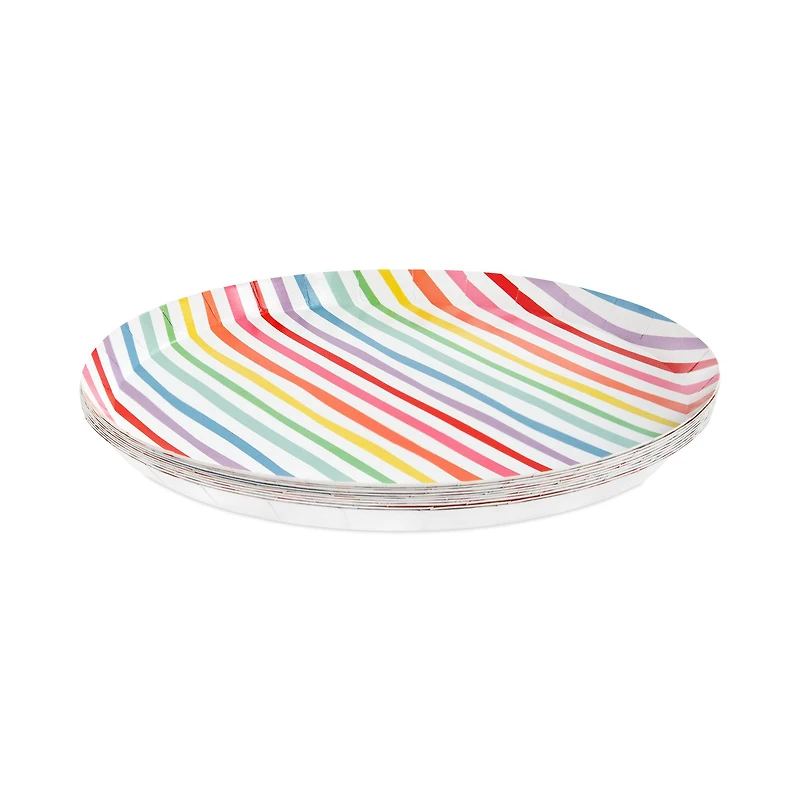 9" Rainbow Stripe Paper Plates by Celebrate It™, 10ct.