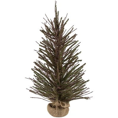 2ft. Unlit Green & Brown Warsaw Twig Artificial Christmas Tree with Burlap Base