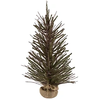 2ft. Unlit Green & Brown Warsaw Twig Artificial Christmas Tree with Burlap Base
