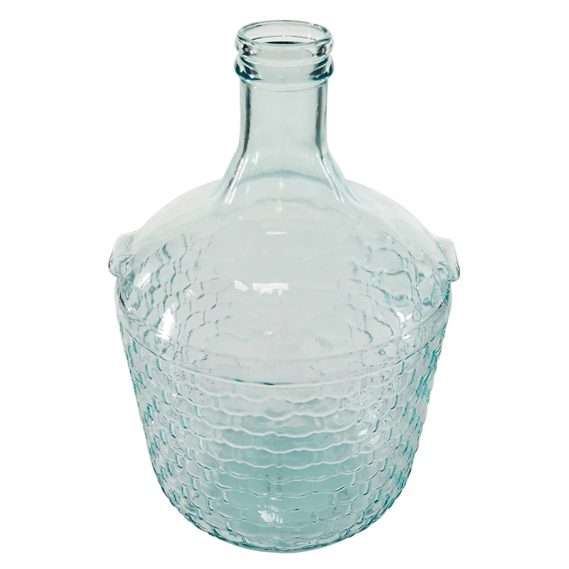 17" Blue Glass Farmhouse Vase