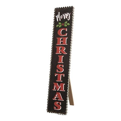 Glitzhome® 3ft. Black Wooden Christmas Porch Sign
