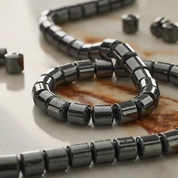 Black Hematite Tube Beads, 4mm by Bead Landing™
