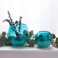 5.5" Aqua Fish Bowl Vase