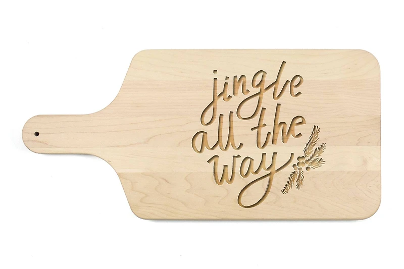 17" Jingle All the Way Maple Paddle Cutting Board