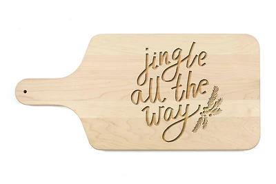 17" Jingle All the Way Maple Paddle Cutting Board