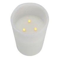 10" White Flameless LED Lighted Flickering Christmas Pillar Candle