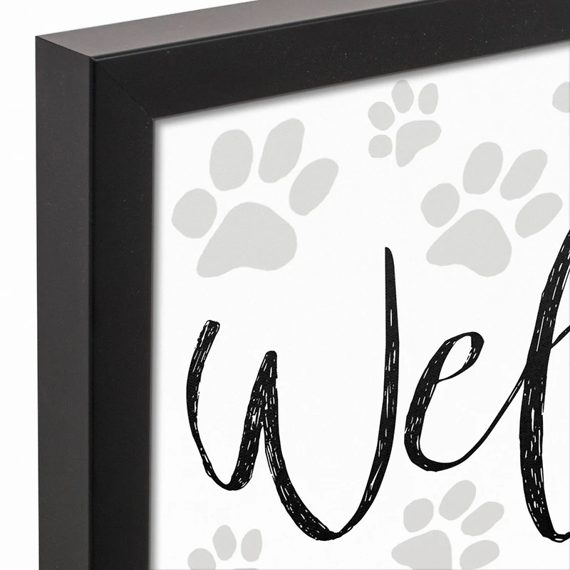 Pet Hair Welcome 14" x 11" Black Framed Canvas
