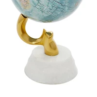 10" Blue Stoneware Coastal Globe