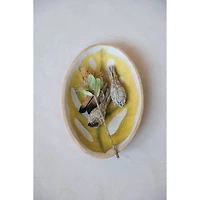Hello Honey® 12" Decorative Hand-Painted Mango Wood Leaf Bowl