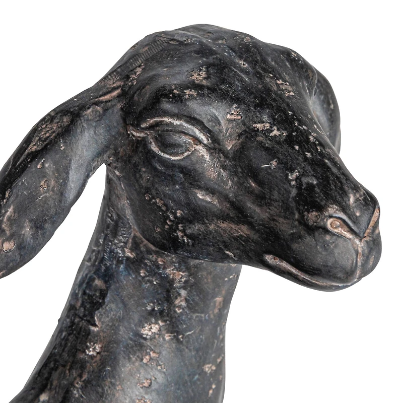 Hello Honey® 9.25" Black Standing Goat Accent Décor with Cast Iron Finish