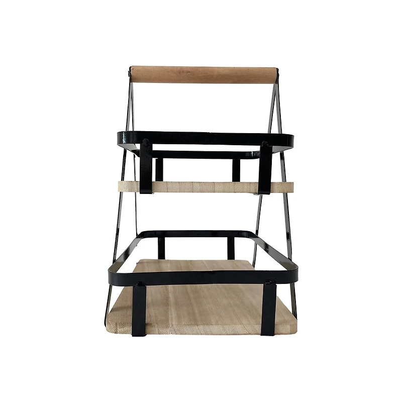 12" Wood & Metal 2-Tier Tray by Ashland®