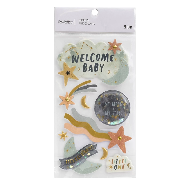 Moon & Stars Welcome Baby Stickers by Recollections™