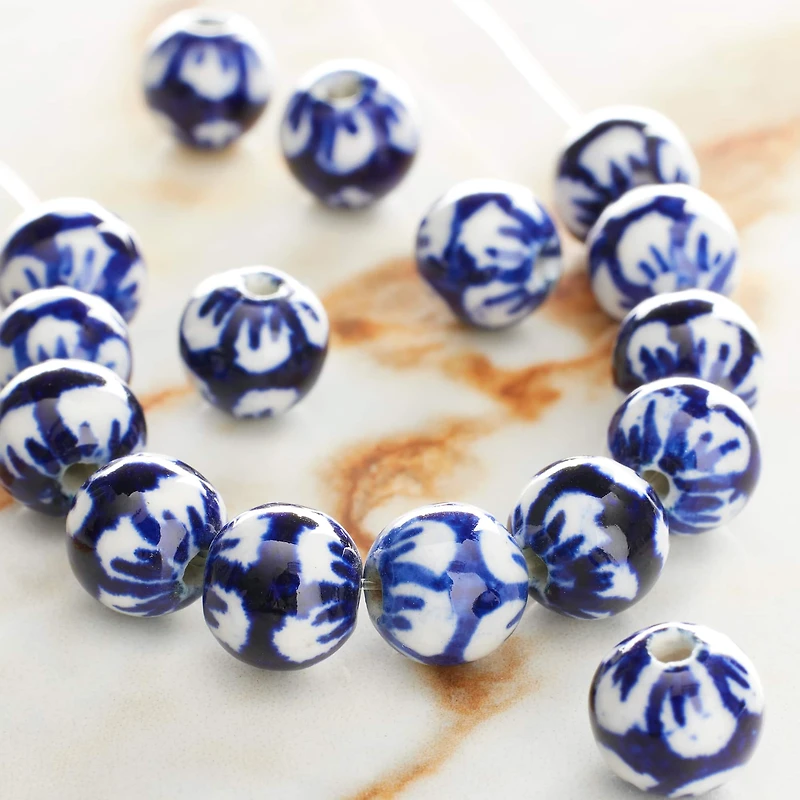 Cream Sapphire Ceramic Round Beads, 8mm by Bead Landing™