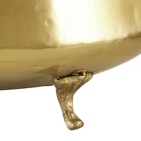 Gold Metal Scroll Foot Hammered Pot Planter Set