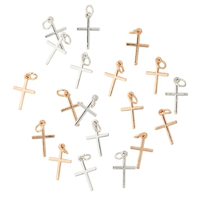 12 Packs: 20 ct. (240 total) Metal Cross Charms by Bead Landing™