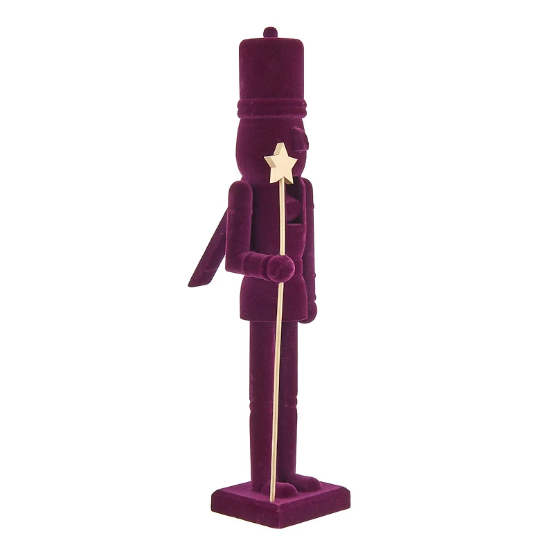 15" Purple Flocked Nutcracker with Star by Ashland®