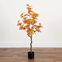 4ft. Orange Autumn Maple Artificial Potted Tree