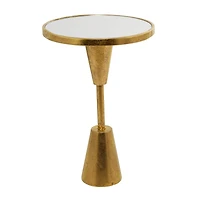 Gold Metal Contemporary Accent Table, 16" x 16" x 24"