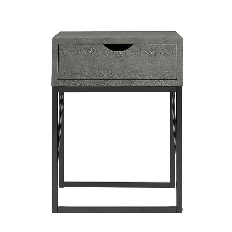 Walker Edison 18" 1-Drawer Shagreen Side Table