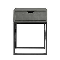 Walker Edison 18" 1-Drawer Shagreen Side Table