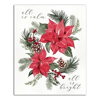 All is Calm Poinsettia 16" x 20" Canvas Wall Art