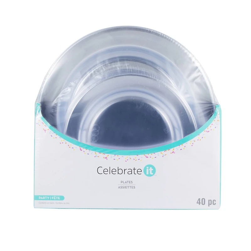 Clear 40 Piece Dinner & Lunch Plate Set by Celebrate It™